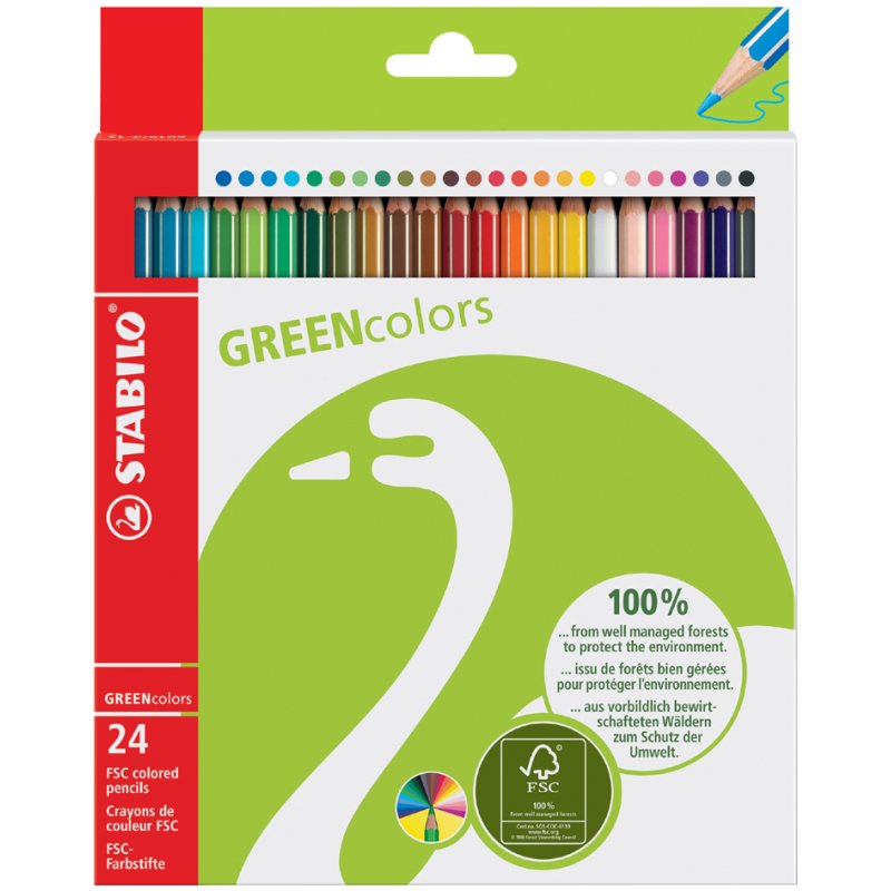 STABILO crayons de couleur, hexagonaux, mine 3,0 mm, 12 pièces